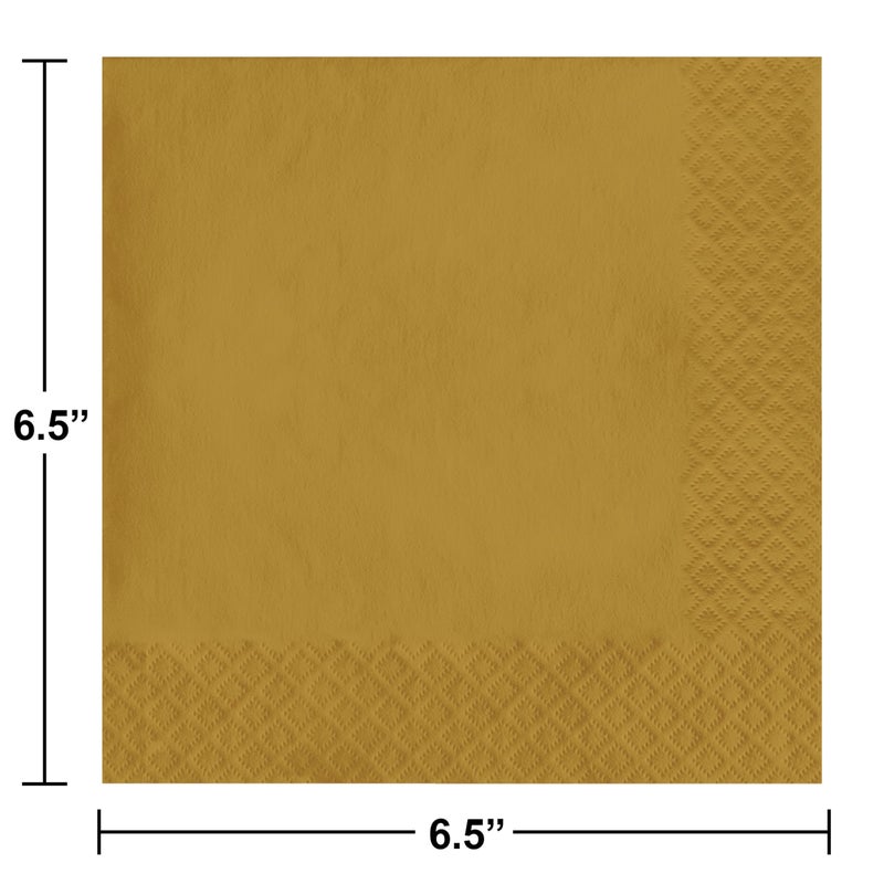 Creative Converting 663276B Touch of Color 2-Ply Paper Lunch Napkins (50 Count), Glittering Gold, 6.5"x6.5" - Image 2